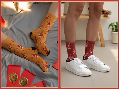 Rabbit Zodiac Socks - Lunar New Year Gift - Astrology Inspired Socks - lifestyle