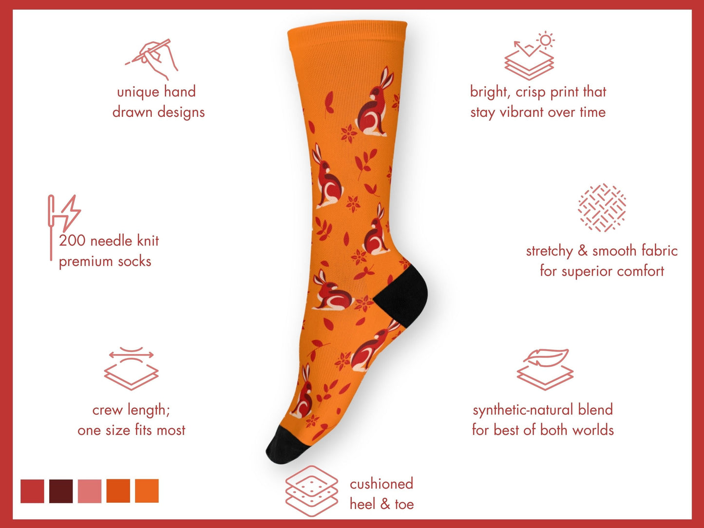 Rabbit Zodiac Socks - Lunar New Year Gift - Astrology Inspired Socks - mockup