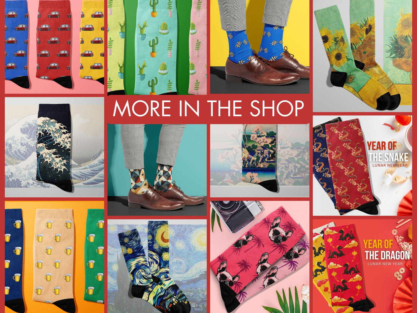 Rabbit Zodiac Socks - Lunar New Year Gift - Astrology Inspired Socks - more-designs
