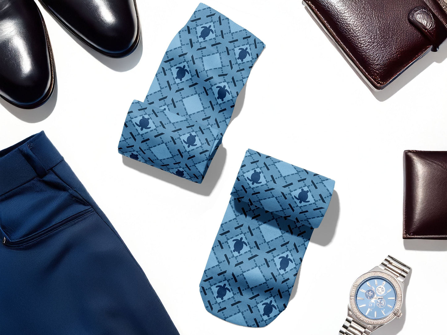 Sea Turtle Dress Socks - Marine Inspired Ocean Gift Socks - lifestyle