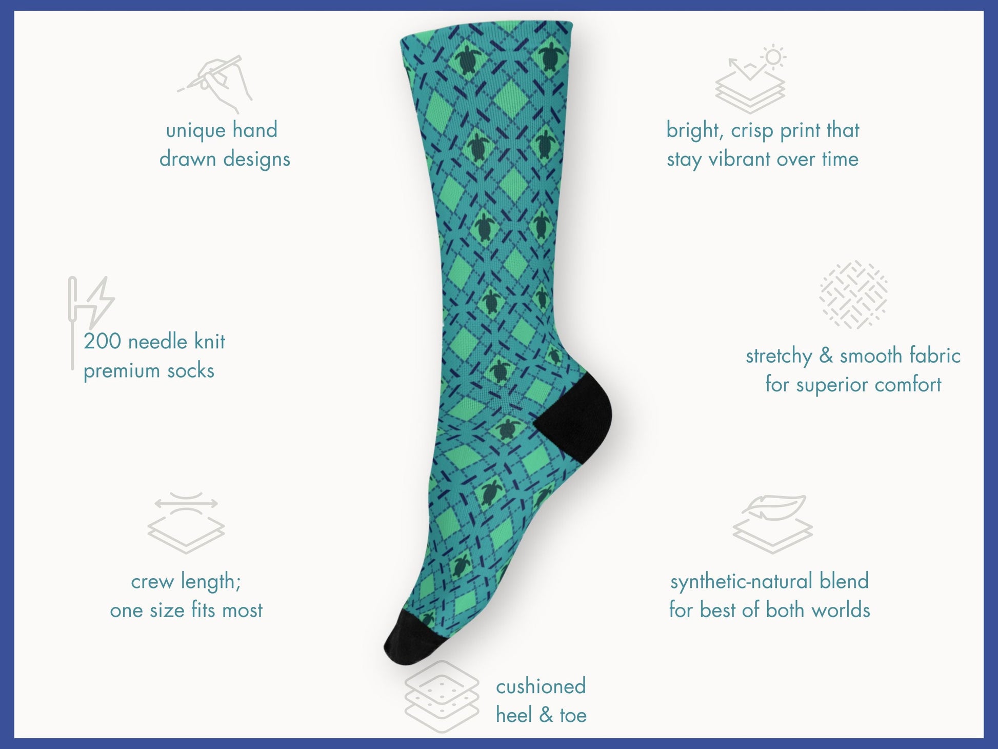 Sea Turtle Dress Socks - Marine Inspired Ocean Gift Socks - mockup