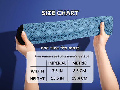 Sea Turtle Dress Socks - Marine Inspired Ocean Gift Socks - size-chart