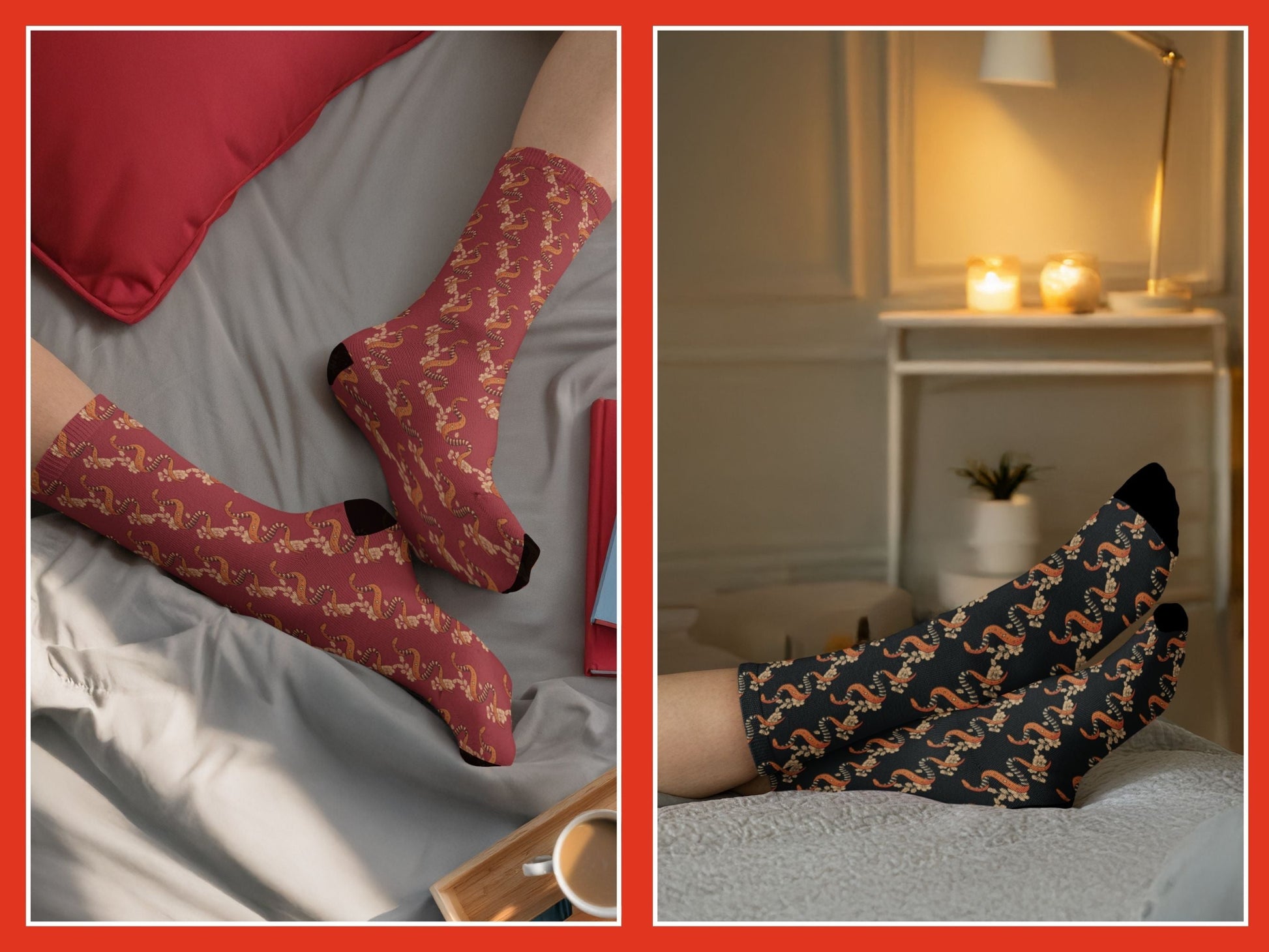 Snake Zodiac Socks - Lunar New Year Gift - Astrology Inspired Socks - lifestyle