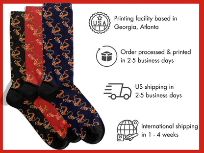 Snake Zodiac Socks - Lunar New Year Gift - Astrology Inspired Socks - shipping-info