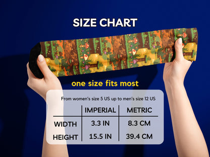 Super Mario 8-Bit Socks — Retro Gaming Socks — size-chart