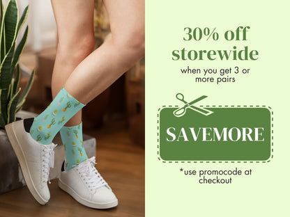 Turquoise Cactus Socks — Plant Mom Socks — promo-offer