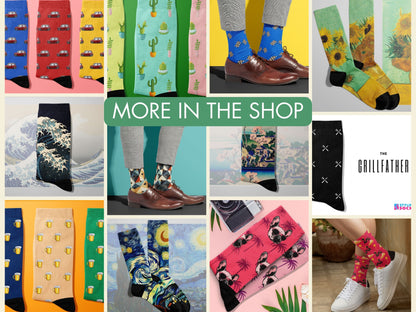 Vintage Geometric Socks collage of multiple colourful Styling Socks designs