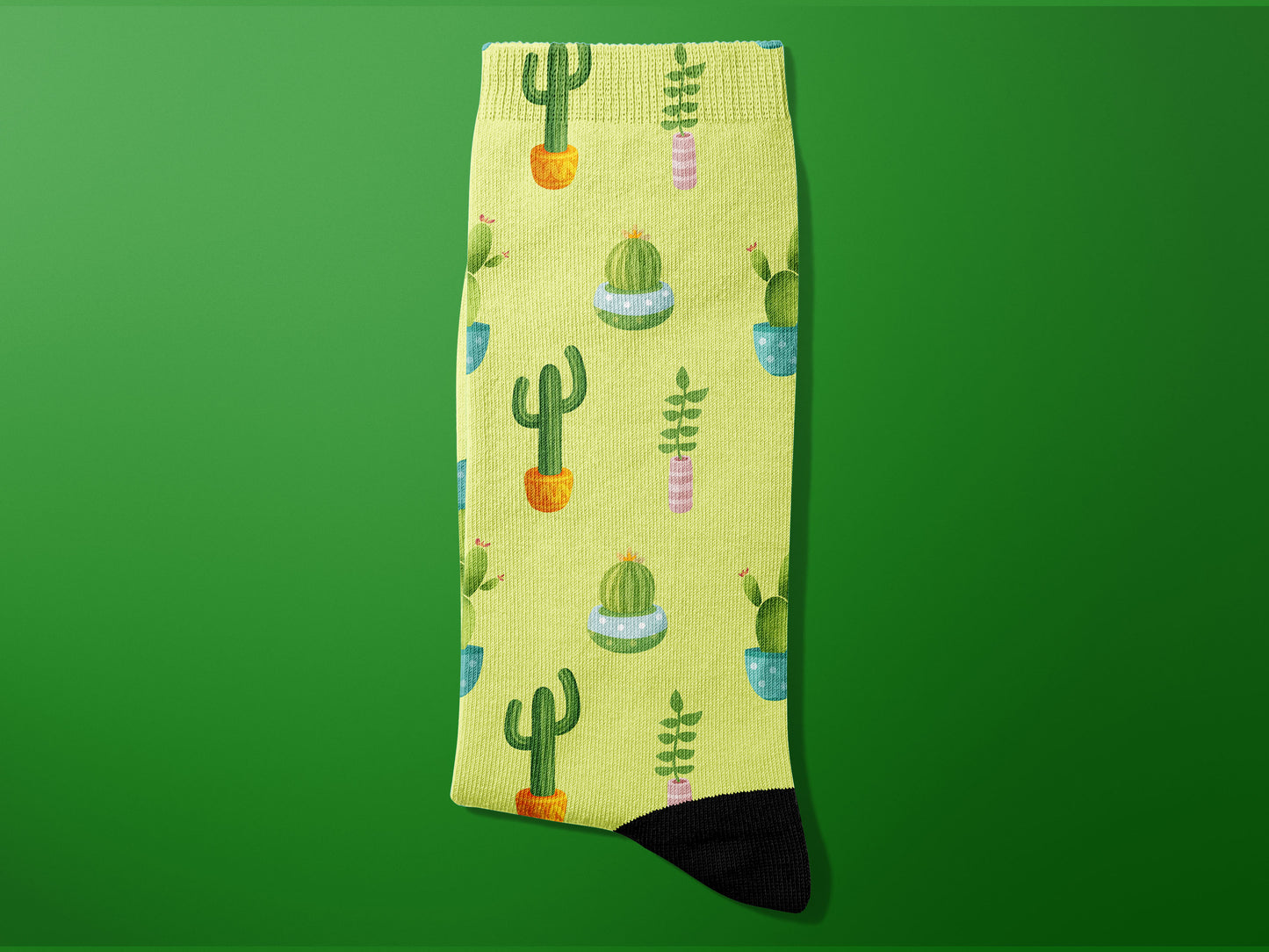 CACTUS House Plant Patterned Socks