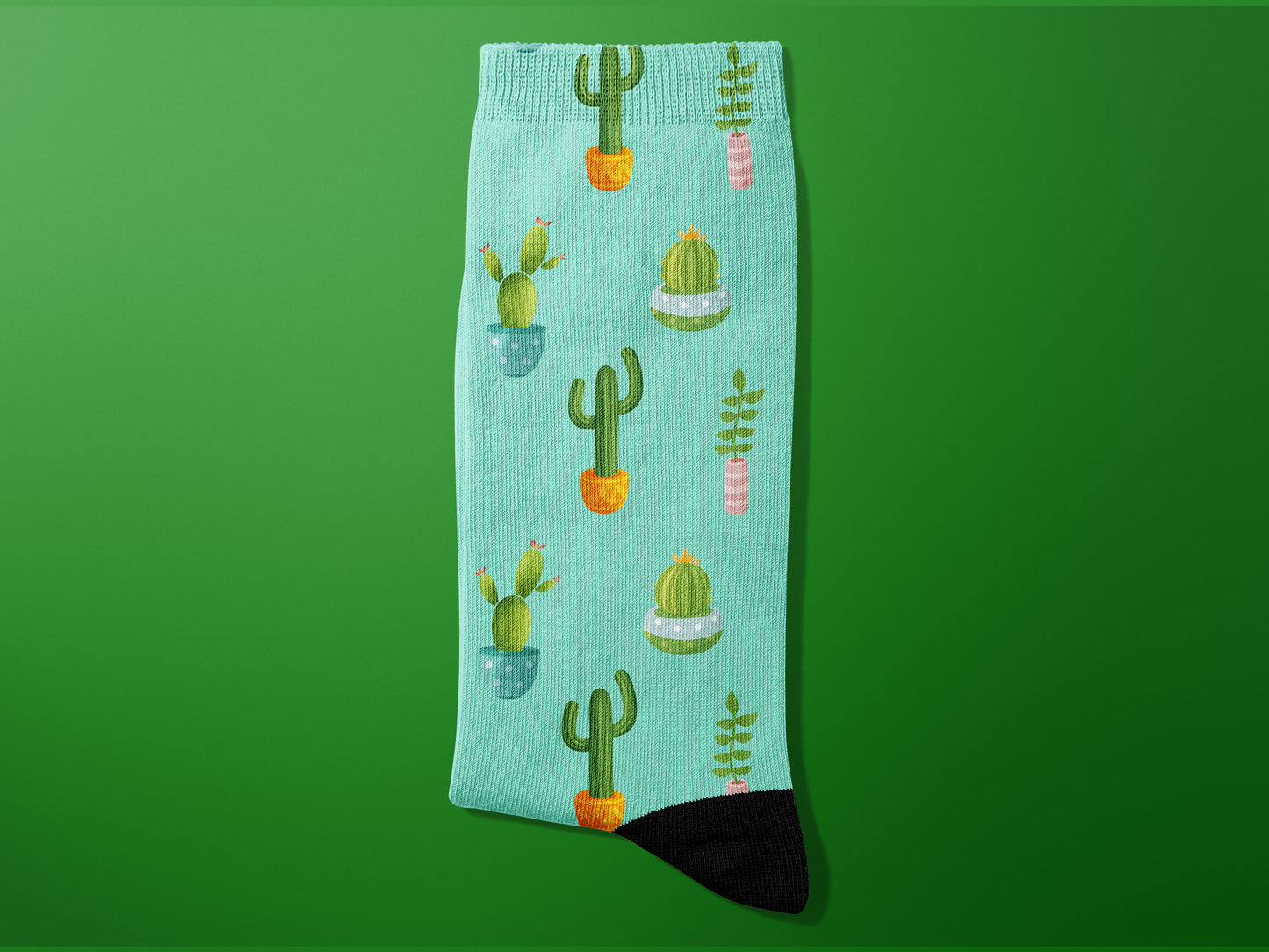 CACTUS House Plant Patterned Socks