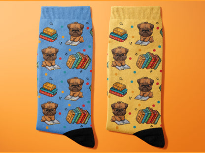 Brussels-Griffon DOGS & BOOK Lover Socks