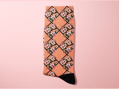 Cherry Blossom Diamond Socks