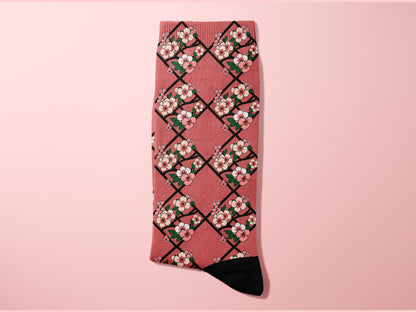 Cherry Blossom Diamond Socks