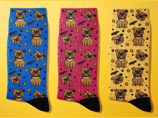 DOODLE BULLDOG Socks