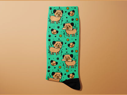 DOODLE PUG Socks