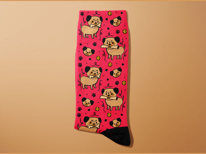 DOODLE PUG Socks