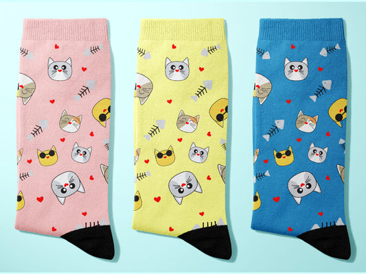 Whimsical CAT LOVER Socks