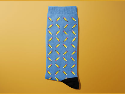 Fun Pencil Patterned Socks