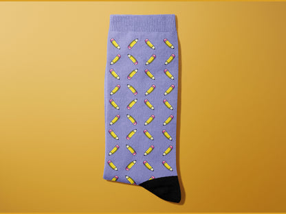 Fun Pencil Patterned Socks