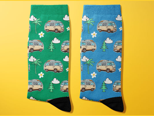 Colorful Camper Socks for Adventure Lovers