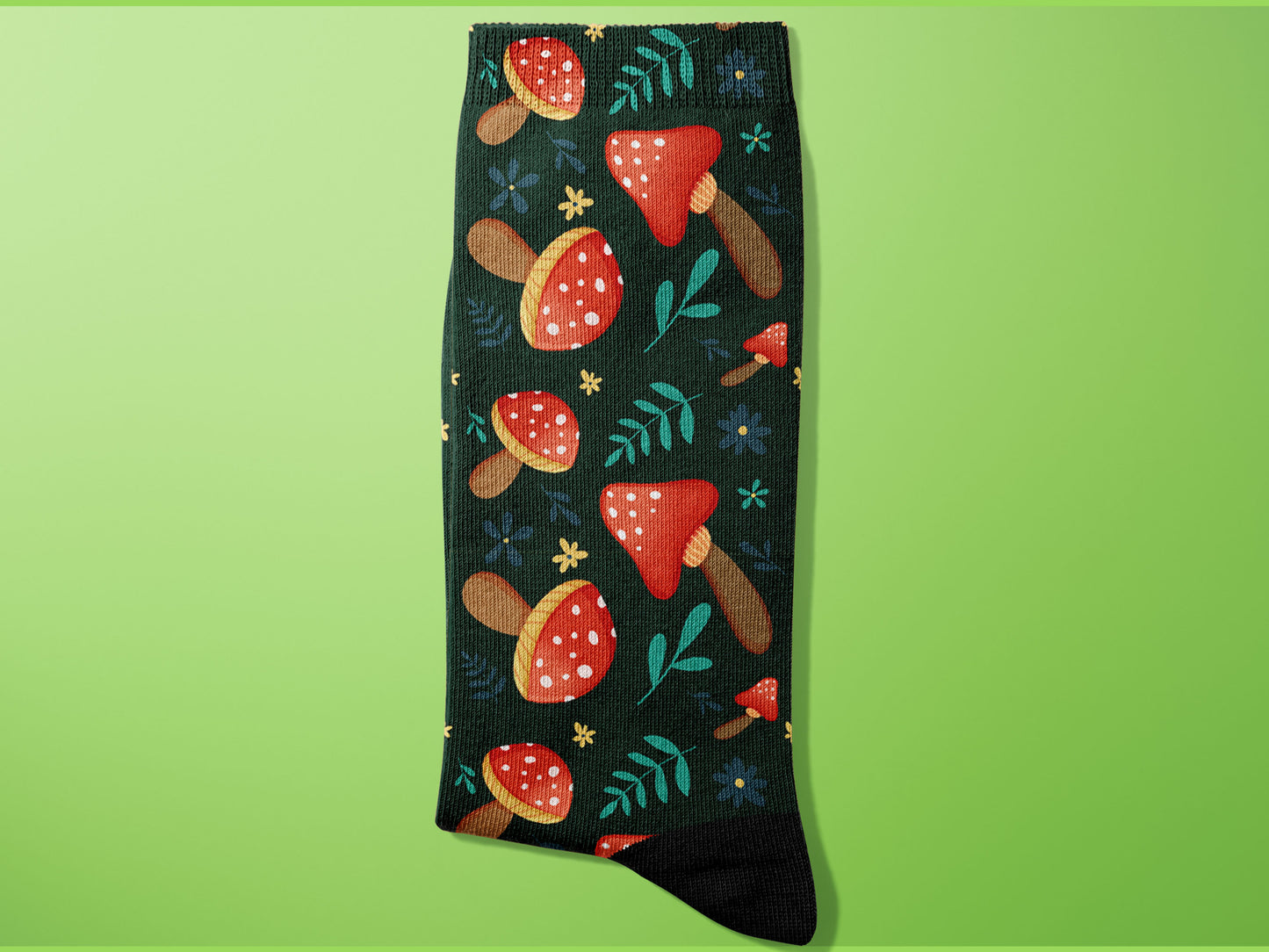 Fun Fungi Fashion: Mushroom Pattern Socks