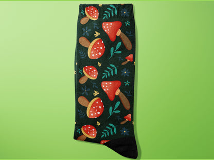 Fun Fungi Fashion: Mushroom Pattern Socks