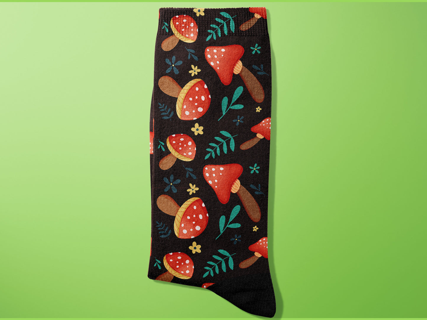 Fun Fungi Fashion: Mushroom Pattern Socks