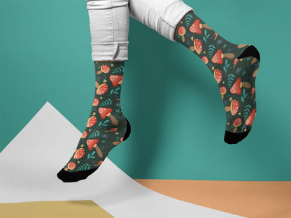 Fun Fungi Fashion: Mushroom Pattern Socks