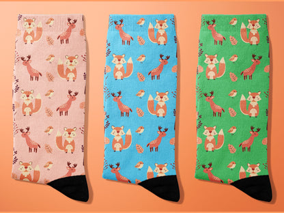 Cute WOODLAND CREATURES Socks